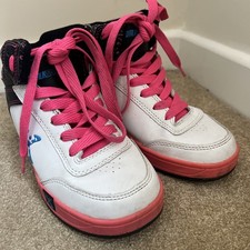 Heelys Sidewalk Sports Kids Skate White & Pink Trainers Girls Size UK 2 , EU 34.
