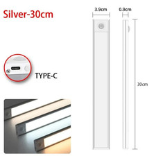 LED Motion Sensor Under Cabinet Closet Light USB Rechargeable Kitchen Lamp Strip