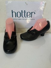 Hotter Donna Leather Shoes Size UK 6 EU 39 in Black