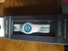 Genuine Bioflow Sport Wristband in White Blue Size 16.0cm X Small XS