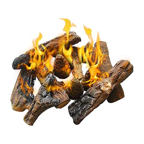 Gas fireplace woods ceramic - fireplace,