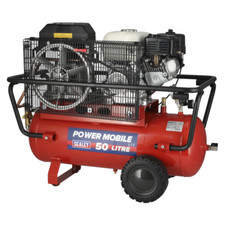 Sealey SA5055 Air Compressor 50L Belt Drive 5.5hp with Petrol Engine Garage A