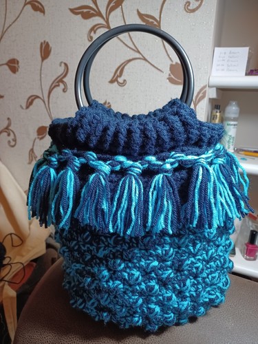 Handmade crochet bag with - handmade,