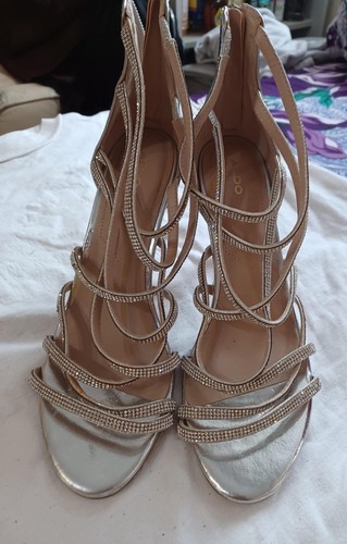 Aldo silver diamanté strappy - aldo,