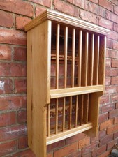 Solid Oak 16 Plate Rack With