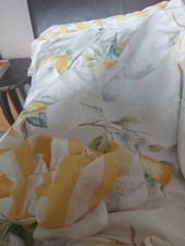 Duvet Cover Set Double Lemons And Stripes Sateen By Sleepdown