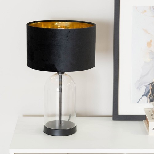 Glass table lamp black - table, &