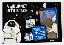 A JOURNEY INTO SPACE Book and Magnetic Activity Educational 32 Magnets Game