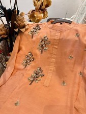 Peach Embroidered Kurti Pants