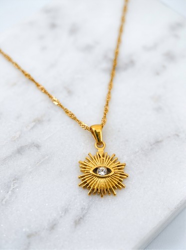 18ct gold plated evil eye - plated,