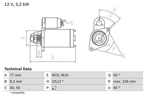 Bosch starter motor - bosch,