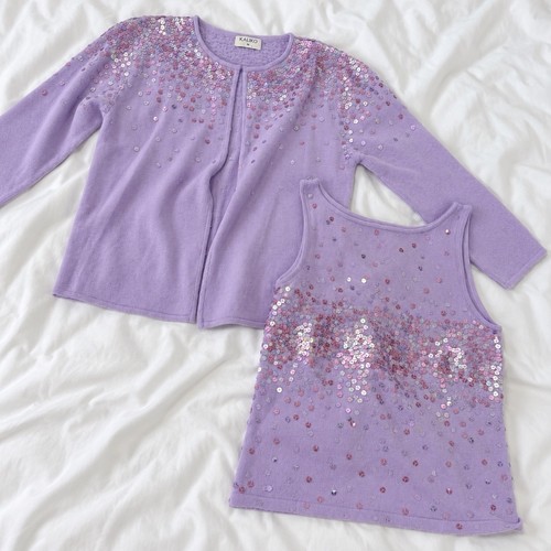 Kaliko vintage lilac - lilac, sequin