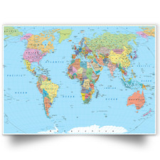 WORLD MAP POSTER LAMINATED