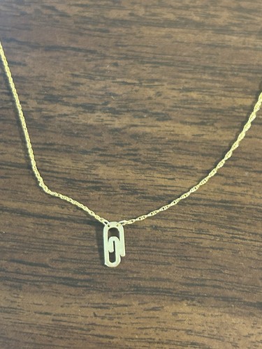 Solid 14k gold thin paperclip - thin,