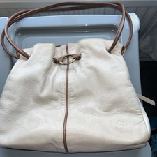 GiGi Camel Beige Genuine Leather Shoulder Bag Handbag Medium 3 Compartments VGC