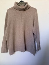 Olsen Of Germany Size 14 Wool Blend Roll Neck Jumper Pre owned Beige