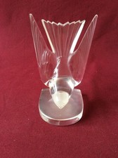 LALIQUE SIGNED " HIRONDELLE " SWALLOW FIGURINE / BOOKEND / PAPERWEIGHT IN VGC