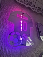 Custom LED Football Shirt Mirror Light | Personalised Name & Number Sign