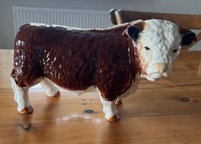 Large Vintage Butcher's Hereford Bull Figure Ornament Farming Interest
