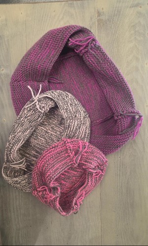 Knitted pinks greys set - pinks, of