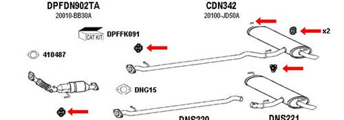 Exhaust rubber hangers - exhaust,