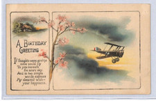 GB EARLY AVIATION Postcard RFC/RAF BIPLANE Greetings (WW1) Unused {samwells}YA85