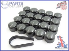 WHEEL NUT BOLT COVERS SKODA OCTAVIA FABIA SUPERB 17mm LOCKING BOLT CAPS OEM GREY