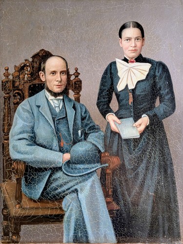 Victorian oil canvas - victorian, on