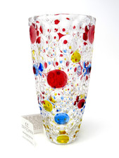 Magnificent Murano Glass Italian Art Glass Lobe Vase with Authentic Card Label