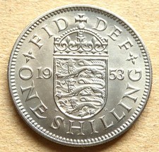 1953 English Shilling. Brilliant Uncirculated.