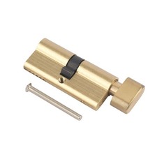XFORT 55/45 Brass Thumb Turn Euro Cylinder Lock, Door Barrel Lock, 3 Keys