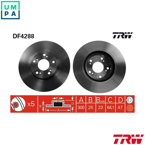 Brake disc df4288 for honda - 2x,