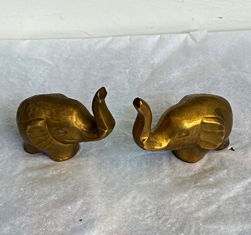 Brass elephant ornament - brass,