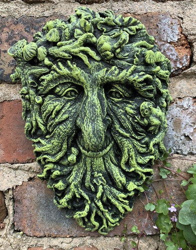 Green man plaque stone garden - stone,