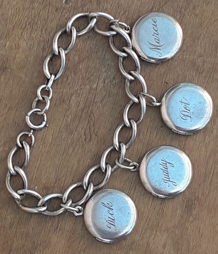Antique silver locket bracelet - locket,