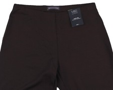 M&S Womens Marks and Spencer Brown Slim Trousers Size 14 12 Long Short
