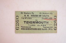 Railway Ticket GWR Dawlish to