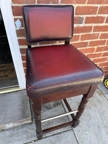 Vintage bar stool red - stool, (red