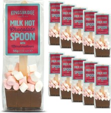 Kingsbridge Hot Chocolate Spoons - Belgian Milk Choc & Marshmallows, 10 Pack | C