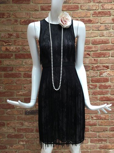 Warehouse black lace flapper - lace,
