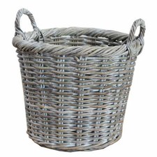 White wash rattan - white, round