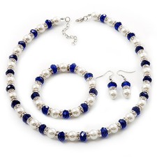 White royal blue imitation - white,