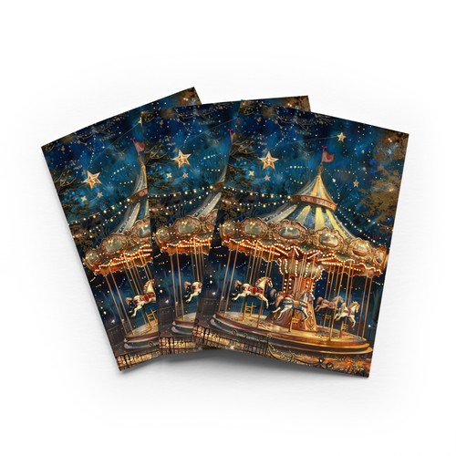 Carousel under stars greeting - under,