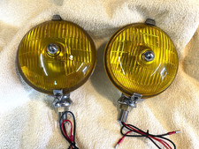 LUCAS SFT576 YELLOW FOG LAMPS PAIR ALVIS ASTON MARTIN TRIUMPH MG T JAGUAR XK150