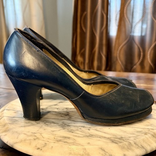 Vtg 1940s navy blue - vtg,