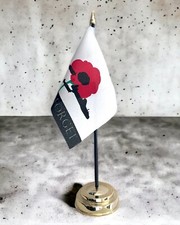 LEST WE FORGET (RAF VERSION) TABLE FLAG with 1 hole base 15cm x 10cm 25cm tall