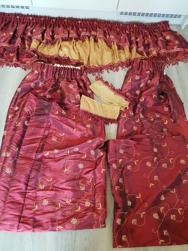 Deep red satin gold luxury - &,
