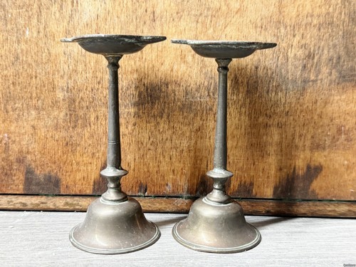 Antique pair brass footed - brass,
