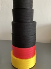 50mm Herringbone Webbing Black, Red and Yellow Job Lot 32 Meters on 6 rolls