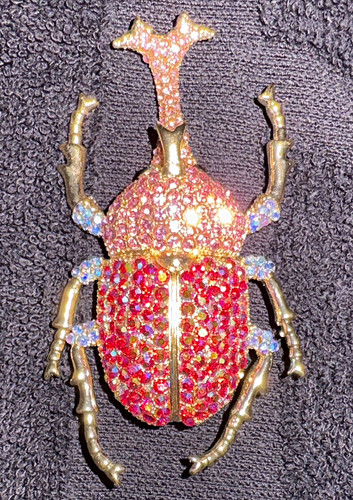 Large rhinestone beetle scarab - rhinestone,